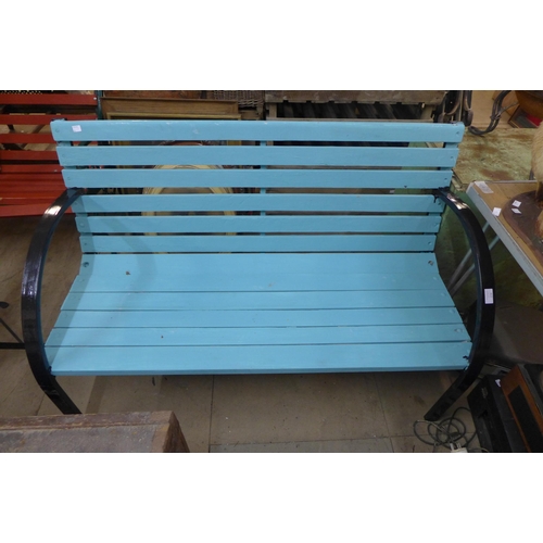 344 - An alloy garden bench