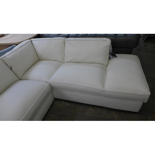 1301 - Natuzzi 2 piece Sectional Cream leather sofa, Original RRP 1999.99 + vat   (4119-4)  * This lot is s... 