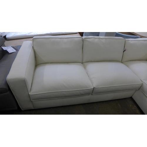 1301 - Natuzzi 2 piece Sectional Cream leather sofa, Original RRP 1999.99 + vat   (4119-4)  * This lot is s... 