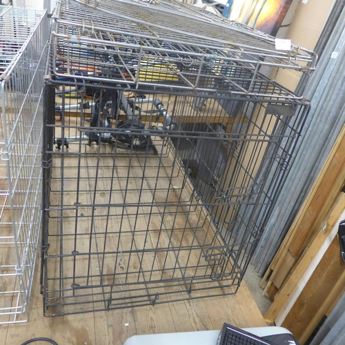 2406 - 2 Folding pet cages approx 35