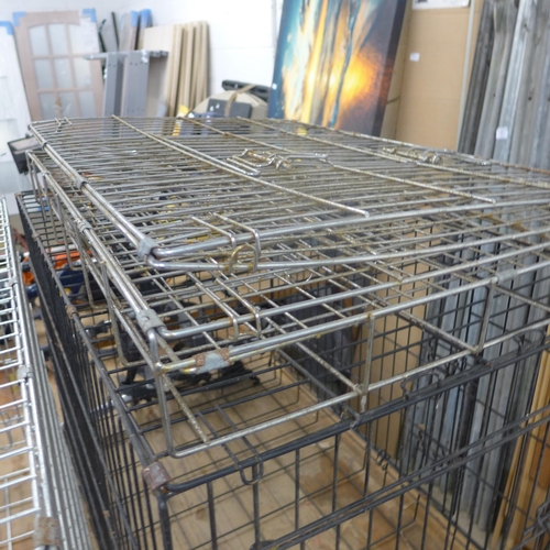 2406 - 2 Folding pet cages approx 35