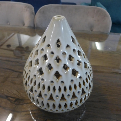 1345 - An Azra porcelain lantern, H 25cms - suitable for outdoor use (505941369613820)   #