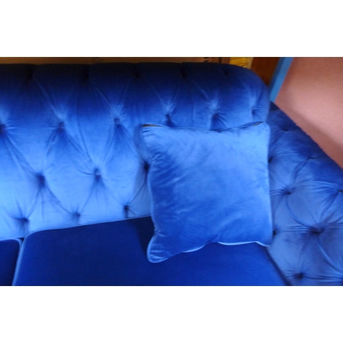 1513 - Bordeaux 3 Seater Navy Velvet   , Original RRP £816.66 + vat (4115-29) * This lot is subject to vat