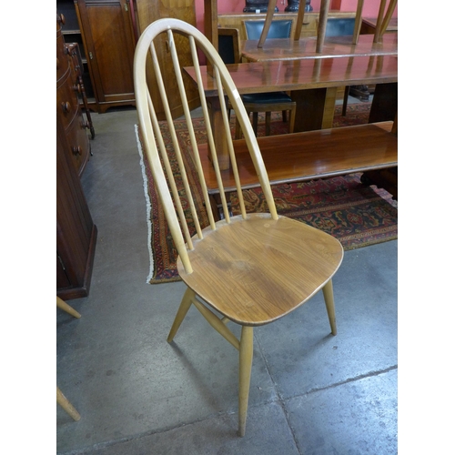 106 - A set of four Ercol Blonde elm and beech Quaker chairs