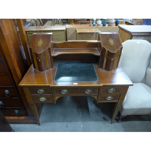 159 - An Edward VII inlaid mahogany Dickens desk