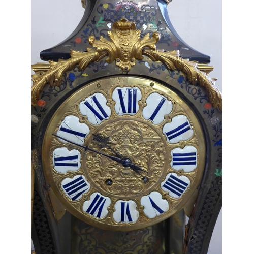 42 - A French Boulle style ebonised and gilt metal bracket clock