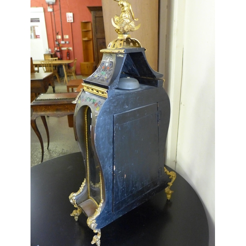 42 - A French Boulle style ebonised and gilt metal bracket clock