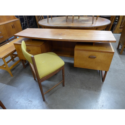 78 - A G-Plan Quadrille teak desk and a teak chair