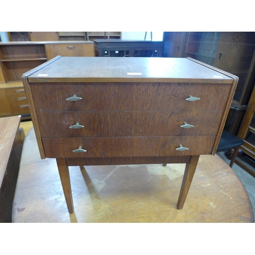 86 - A teak sewing box