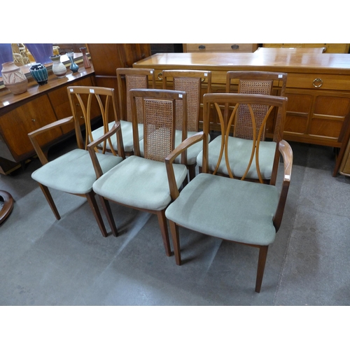 98 - A pair of G-Plan Fresco teak carver chairs and a set of four G-Plan teak dining chairs