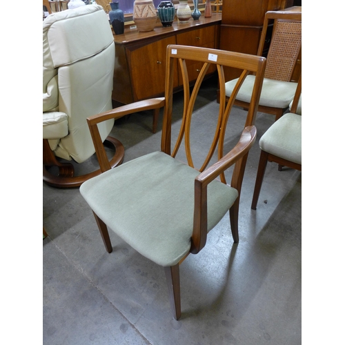 98 - A pair of G-Plan Fresco teak carver chairs and a set of four G-Plan teak dining chairs