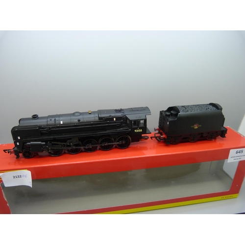 645 - A Hornby 00 gauge R2105C BR 2-10-0 locomotive and tender, boxed and a Union of South Africa locomoti... 