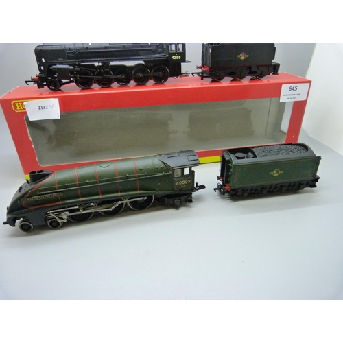 645 - A Hornby 00 gauge R2105C BR 2-10-0 locomotive and tender, boxed and a Union of South Africa locomoti... 