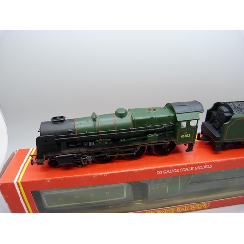 647 - A Hornby 00 gauge R078 Flying Scotsman locomotive and tender, boxed and a Bachmann Black Watch locom... 