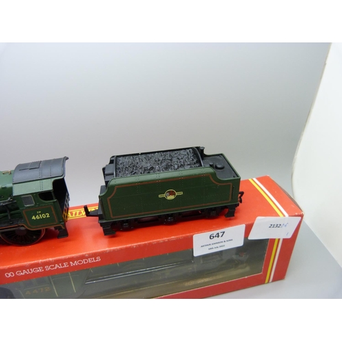 647 - A Hornby 00 gauge R078 Flying Scotsman locomotive and tender, boxed and a Bachmann Black Watch locom... 