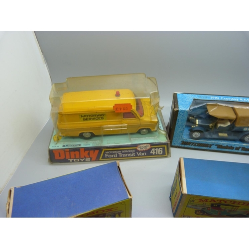 656 - A collection of model vehicles including Matchbox, Corgi Toys, Dinky Toys, etc.