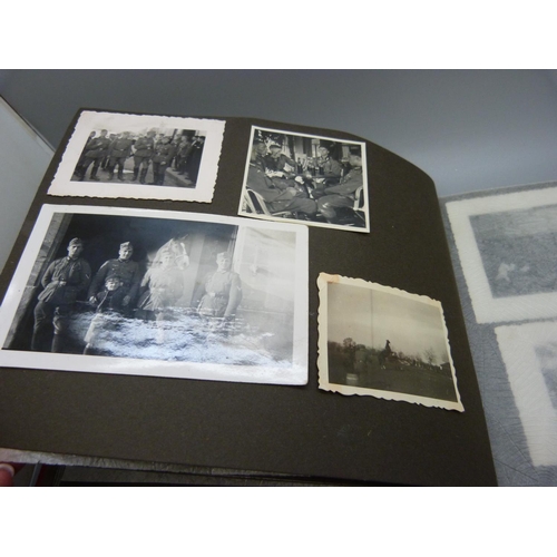 660 - An album of German WWII period photographs including uniformed soldiers, 78 in total