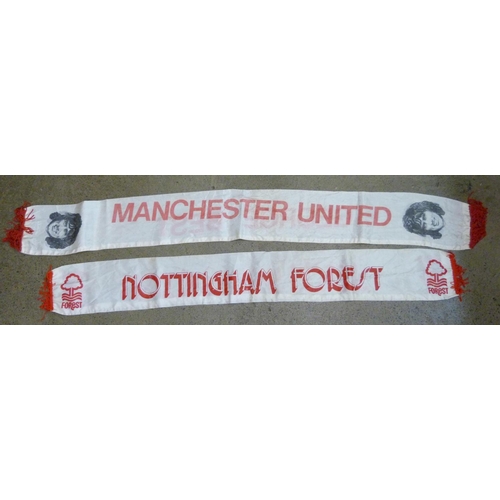 662 - George Best Manchester United and Nottingham Forest Junior Reds 1960's/70's silk scarves