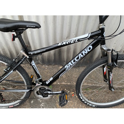 2389 - Salcano black MTB, Microshift equipped mountain bicycle/bike