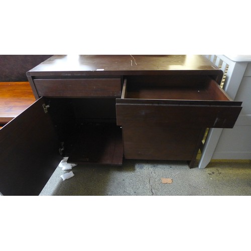 1700 - A dark stained wood two door, two drawer sideboard