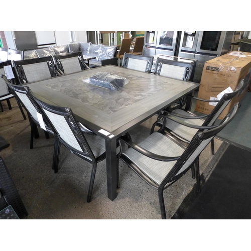 3032 - Agio Turner 9-Piece Square Sling Dining Set, RRP £1249.99 + vat (261-14)  * This lot is subject to v... 