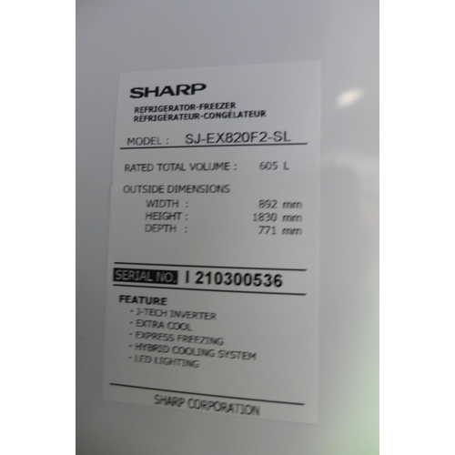 3046 - Sharp Multidoor Silver Fridge Freezer (SJ-EX820F2-SL), Original RRP £733.33 + vat (H 183.0 x W 89.2 ... 