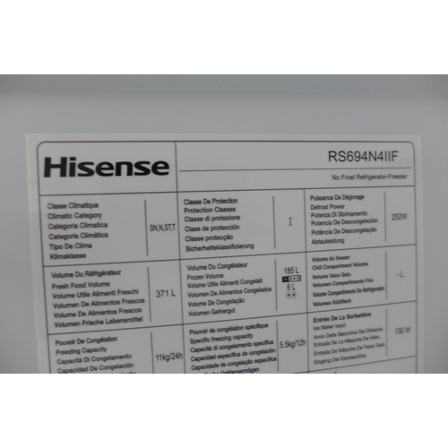 3048 - Hisense Stainless Steel Side by Side Fridge Freezer (RS694N4IIF), Original RRP £749.99 + vat (H 178.... 