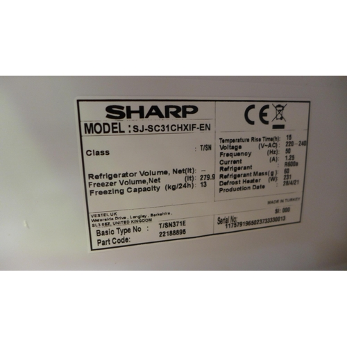 3220 - Sharp Inox 280L Tall Freezer, Model: SJSC31CHXIF Original RRP £458.33 + vat                         ... 