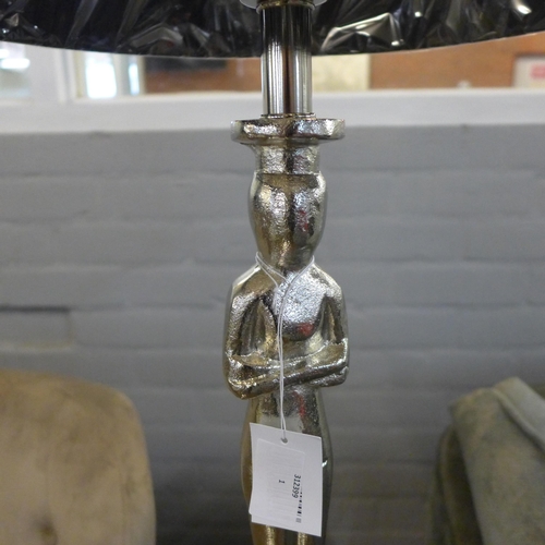 1342 - An Oscar statue silver table lamp with a black shade, H 52cms (30-774-B039)   #