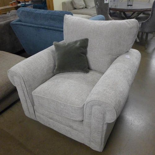 1408 - A grey upholstered armchair