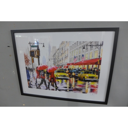 1422 - A  Richard Macneil framed  Print -(New York Shoppers) 60X80(PPR5105823)