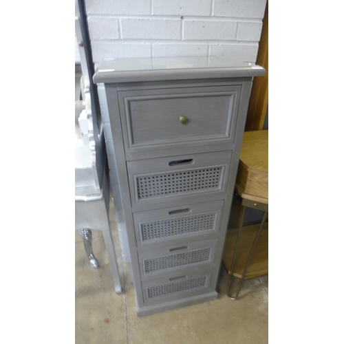 1426 - A five drawer grey tallboy