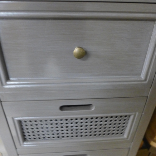 1426 - A five drawer grey tallboy