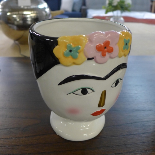 1443 - A vibrant ceramic female face planter (90778418)   #