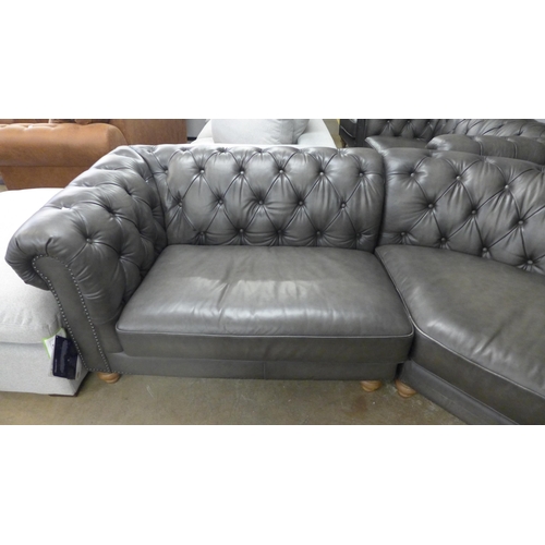 1484 - New Allington Corner Grey leather Sofa , Original RRP £2499.99 + vat (4120-11)  * This lot is subjec... 