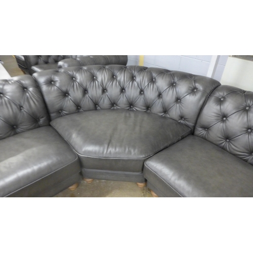 1484 - New Allington Corner Grey leather Sofa , Original RRP £2499.99 + vat (4120-11)  * This lot is subjec... 