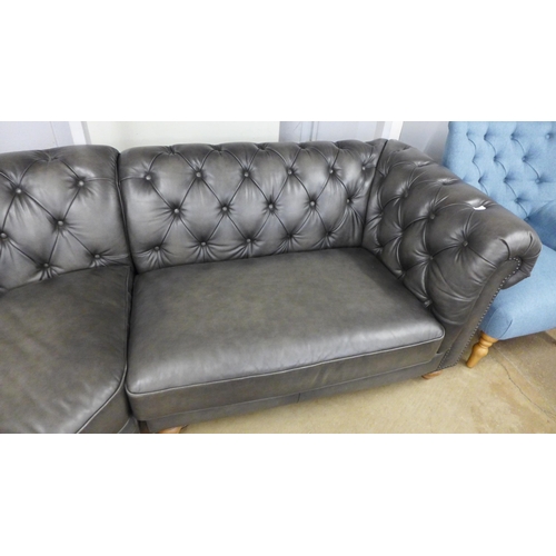 1484 - New Allington Corner Grey leather Sofa , Original RRP £2499.99 + vat (4120-11)  * This lot is subjec... 