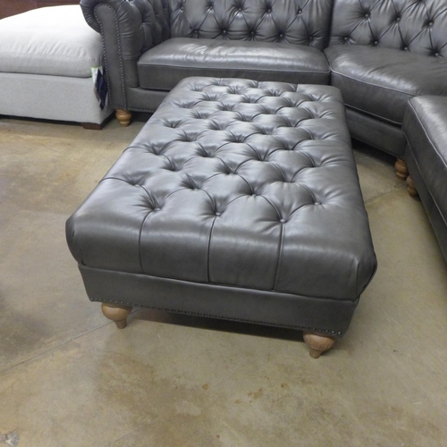 1484a - New Allington Footstool Ggrey Leather: 5158Ls , Original RRP £499.91 + vat (4120-12)  * This lot is ... 