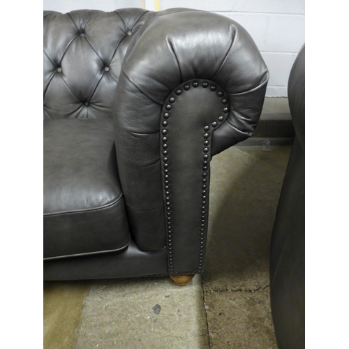 1559 - New Allington 2 Str Grey Leather Sofa: 5858Ls  , Original RRP £1374.99 + vat (4120-9)  * This lot is... 