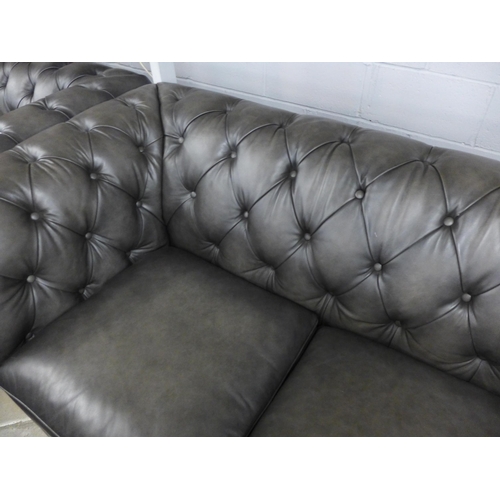 1559 - New Allington 2 Str Grey Leather Sofa: 5858Ls  , Original RRP £1374.99 + vat (4120-9)  * This lot is... 