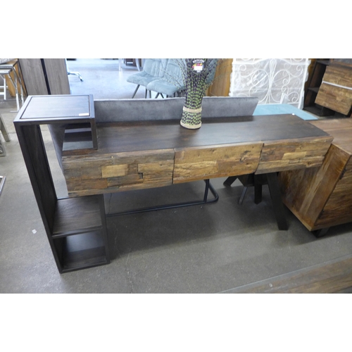 1579 - A railway sleeper three drawer console table