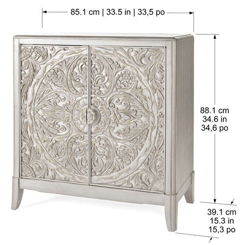 3013 - Pike & Main Lita White Accent two door Sideboard (H 88.1 x W 85.1 x D 39.1cm) (4111-24)  Original RR... 