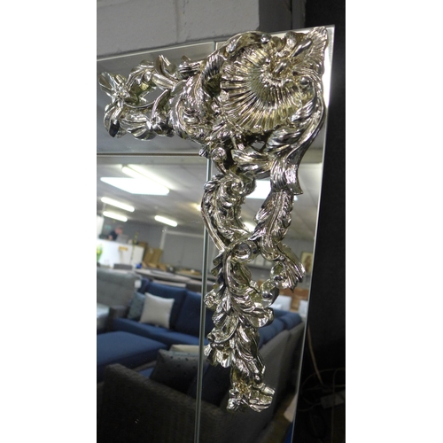 1512 - A Venetian style cheval mirror with silver detail