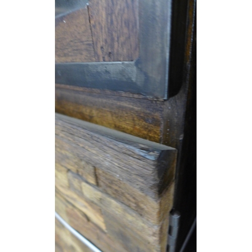 1584 - A railway sleeper two door display shelving unit