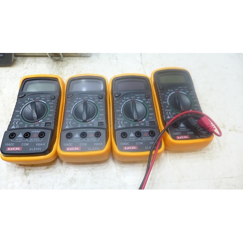 2034 - Box of approx 4 electrical testers, plus BBM Trantec S3.5 167-222MHz receiver set in flight case - T... 