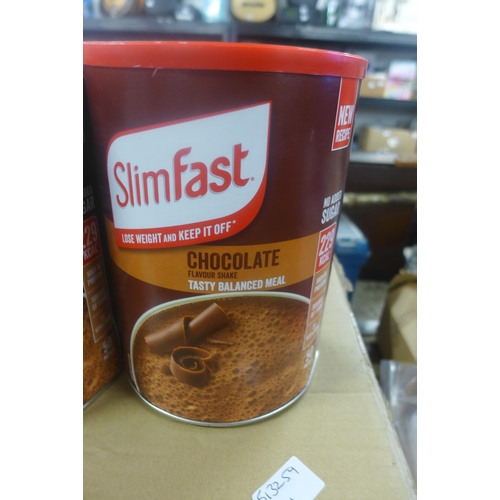 2120 - Two 1.875kg packs of Slimfast balanced meal replacement, chocolate flavour (sealed) 
BB 3/22