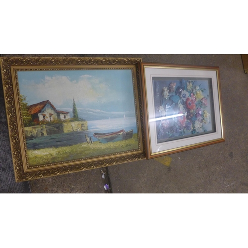 2163 - Quantity of vintage calendars, framed, original artworks and approx 6 board games and jigsaw puzzles