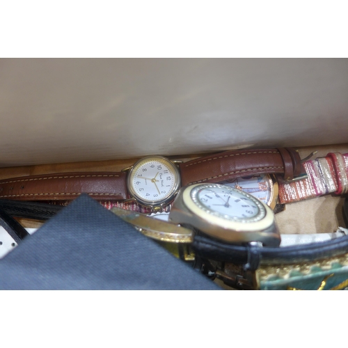 2249 - Box of costume jewellery and watches