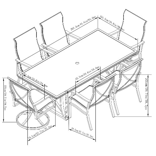 3200 - Sunvilla Murray 7 piece Sling Dining Set, Original RRP £1083.33 + vat (261-1)  * This lot is subject... 