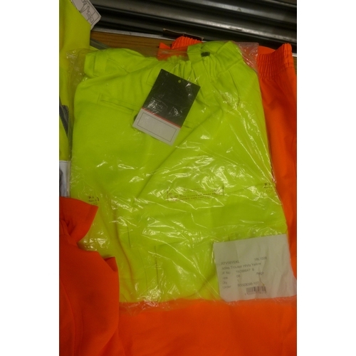 2064 - Approx 12 items of unused hi-visibility workwear: mostly trousers and tops